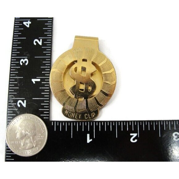 Vintage Circle Dollar Sign Money Clip Men Wallet ID Credit Card Holder - Picture 8 of 8